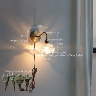Celako™ Nebulia Wall Light | Copper Glass Bedroom Lighting