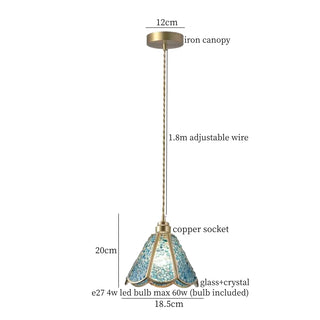 Celako™ Clarion Pendant Light | Glass And Crystal Kitchen Island Lighting