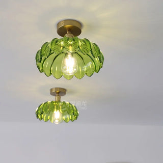 Celako™ Virello Ceiling Light | Green Glass Iron Copper Lampara Techo