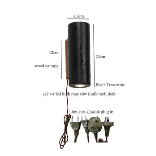 Celako™ Speleo Wall Light | Black Travertine Living Room Lighting