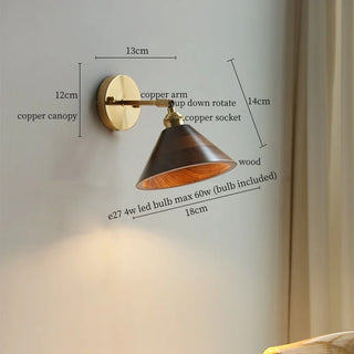 Celako™ Umberine Wall Light | Copper Wood Japan Wabi Sabi Living Room Lighting