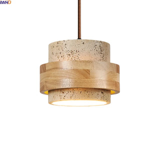Celako™ Orovine Pendant Light | Yellow Travertine Japanese Wabi Sabi Style