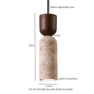 Celako™ Aurlith Pendant Light | Black Travertine Bedroom Lighting