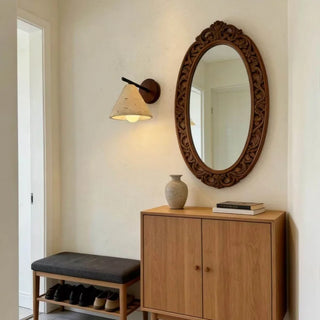 Celako™ Traverta Wall Light | Yellow Travertine Bedroom Lighting