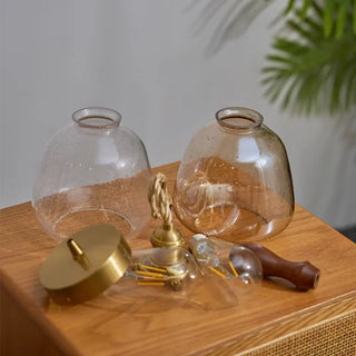 Celako™ Lucambra Pendant Light | Amber Glass Japan Style