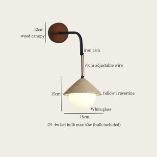 Celako™ Travure Wall Light | Yellow Travertine Japan Style