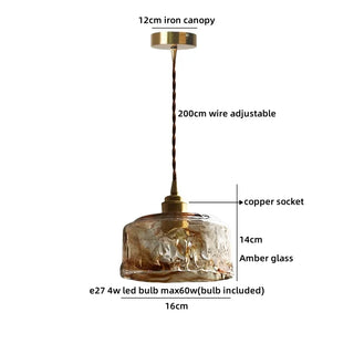 Celako™ Calmera Pendant Light | Amber Glass Dining Room Lighting