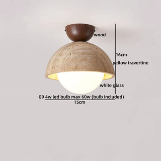 Celako™ Trivara Ceiling Light | Black Travertine Living Room Lighting