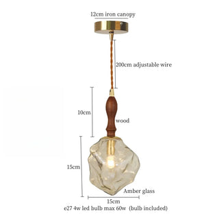 Celako™ Magmata Pendant Light | Glass Stone Bedroom Lighting