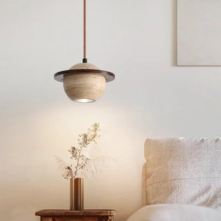Celako™ Flavus Pendant Light | Yellow Travertine Bedroom Lighting