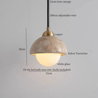 Celako™ Marillo Pendant Light | Yellow Travertine Kitchen Island Lighting