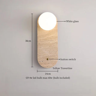 Celako™ Solpietra Wall Light | Yellow Travertine Bedroom Lighting