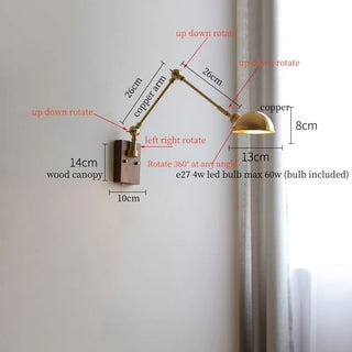 Celako™ Aurestic Wall Light | Copper Japan Vintage Bedroom Lighting