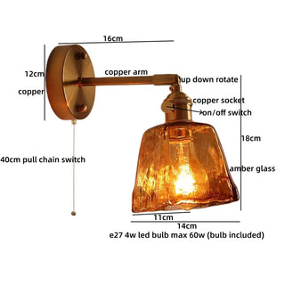 Celako™ Ambrium Wall Light | Amber Glass Japan Style