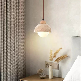 Celako™ Lumitrene Pendant Light | Yellow Travertine Glass Bedroom Lighting