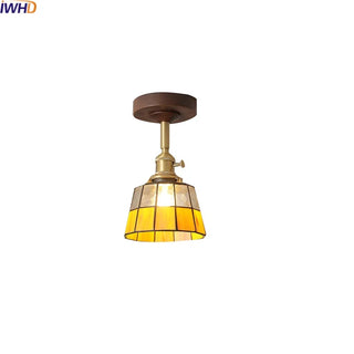 Celako™ Lunowa Ceiling Light | Glass Wood Living Room Lighting