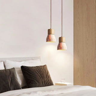 Celako™ Pietoro Pendant Light | Yellow Travertine Bedroom Lighting