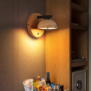 Celako™ Travara Wall Light | Travertine Bedside Lighting