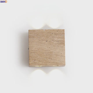 Celako™ Aureton Wall Light | Yellow Travertine Bedroom Lighting