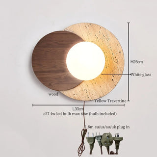 Celako™ Montari Wall Light | Black Travertine Living Room Lighting