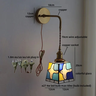 Celako™ Aurina Wall Light | Stained Glass Bedside Lighting