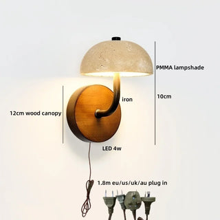Celako™ Travara Wall Light | Travertine Bedside Lighting