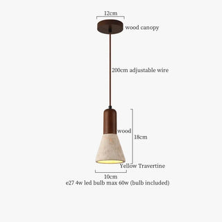 Celako™ Tivelle Pendant Light | Yellow Travertine Bedroom Lighting