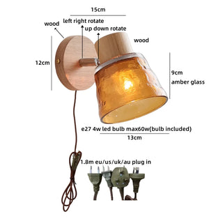 Celako™ Amberis Wall Light | Amber Glass Living Room Lighting