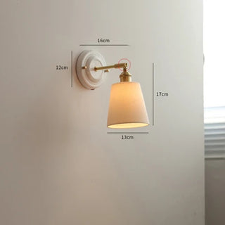 IWHD White Ceramic Modern Wall Lamp Beisde Bedroom Living Room Bathroom Mirror Light Copper Nordic Japanese Style Wandlamp LED
