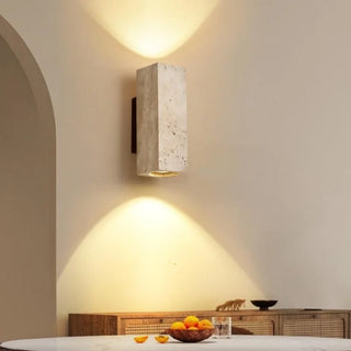 Celako™ Ishido Wall Light | Yellow Travertine Living Room Lighting