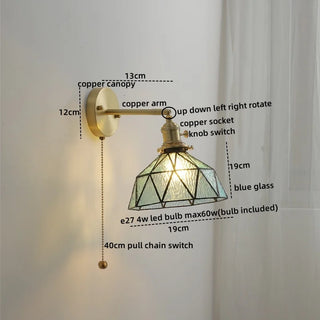 Celako™ Aesona Wall Light | Glass Copper Bedroom Lighting