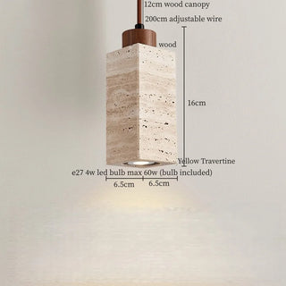 Celako™ Igneous Pendant Light | Yellow Travertine Dining Room Lighting