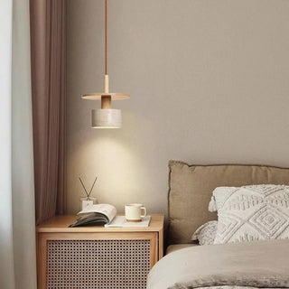 Celako™ Aurelite Pendant Light | Yellow Travertine Mid Century Modern Bedroom Lighting