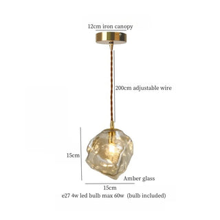 Celako™ Magmata Pendant Light | Glass Stone Bedroom Lighting