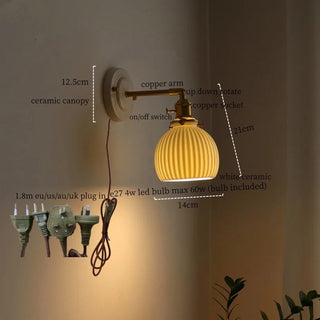 Celako™ Cerafine Wall Light | Ceramic Bedroom Lighting