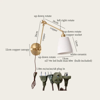 Celako™ Argilis Wall Light | Copper Bathroom Mirror