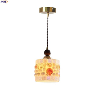 Celako™ Capizia Pendant Light | Glass And Shell Kitchen Island Lighting