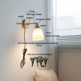 Celako™ Kinari Wall Light | Ceramic Bedroom Lighting