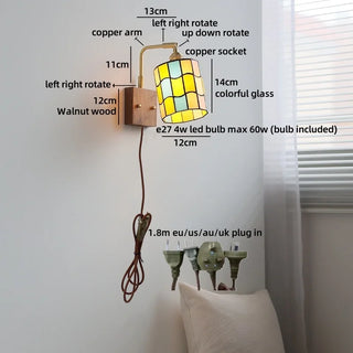 Celako™ Vetrin Wall Light | Stained Glass Bedroom Lighting