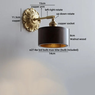 Celako™ Walnox Wall Light | Walnut Wood Bedside Lighting