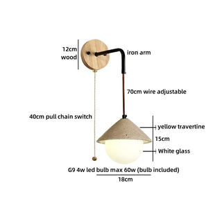Celako™ Vitera Wall Light | Travertine Bedroom Lighting
