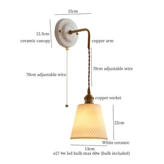 Celako™ Striora Wall Light | Ceramic Bedroom Lighting
