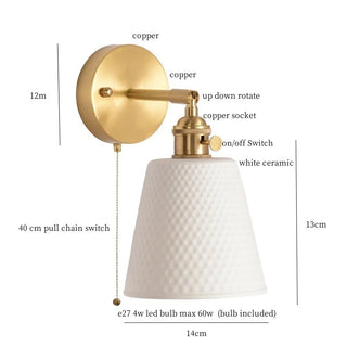 Celako™ Ivorel Wall Light | Ceramic Bedroom Lighting