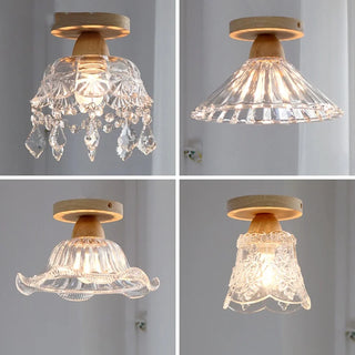 Celako™ Lucara Ceiling Light | Glass Wood Kitchen Island Lighting