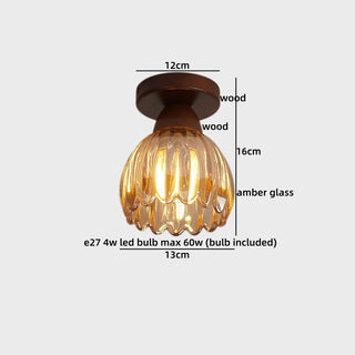 Celako™ Vitroak Ceiling Light | Amber Glass Dining Room Lighting