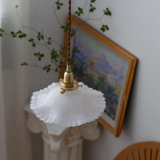 Celako™ Curvella Pendant Light | Glass Copper French Vintage Bedroom Lighting