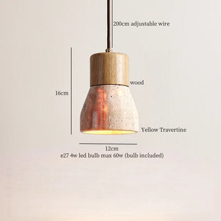 Celako™ Luteola Pendant Light | Yellow Travertine Bedroom Lighting
