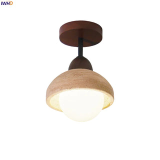 Celako™ Calistone Ceiling Light | Yellow Travertine Japan Style