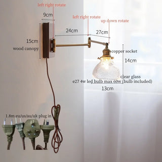 Celako™ Oscilla Wall Light | Copper Glass Bedroom Lighting