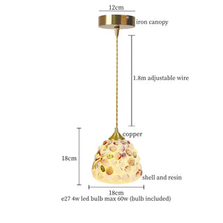 Celako™ Nacora Pendant Light | Resin And Shell Kitchen Island Lighting